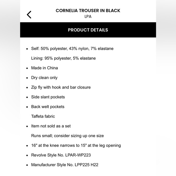 LPA Black trouser size M - Picture 4 of 9